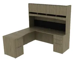 L Shaped Desk with Hutch - Potenza