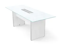 Glass Conference Table with Laminate Base - Potenza