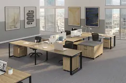 4 Person Desk with Storage - Elements