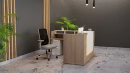 Modern L Shaped Reception Desk - Potenza LED