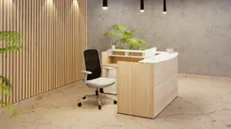 Modern L Shaped Reception Desk - Potenza