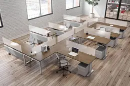 8 Person Height Adjustable Workstation - PL Laminate