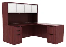 L Shaped Desk with Hutch - PL Laminate