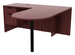 L Shaped Peninsula Desk - PL Laminate