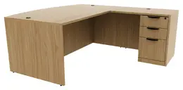 Bow Front L Shaped Desk - PL Laminate