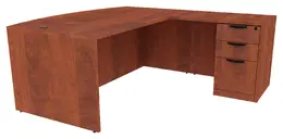 Bow Front L Shaped Desk - PL Laminate