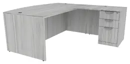 Bow Front L Shaped Desk - PL Laminate