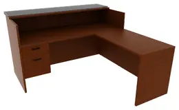 Receptionist Desk with Glass Counter - Amber