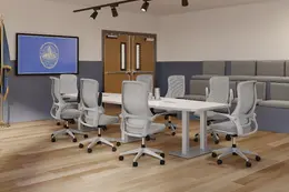 Boat Shaped Conference Table and Chairs Set - PL Laminate