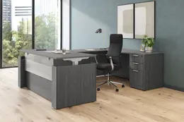 U Shaped Height Adjustable Desk - PL Laminate