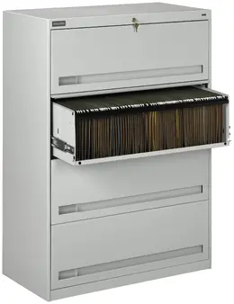 4 Drawer Lateral File Cabinet with Retractable Drawers