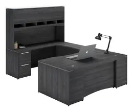 U Shaped Desk with Hutch - Potenza