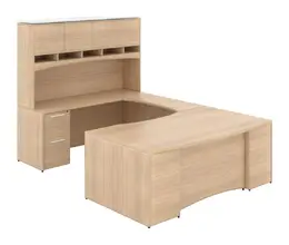 U Shaped Desk with Hutch - Potenza