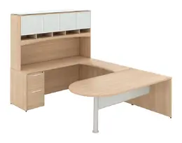 U Shaped Peninsula Desk with Hutch - Potenza