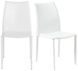 Minimalist Leather Stacking Chairs - Set of 2 - Dalia