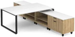 2 Person T Shaped Desk with Storage - Elements