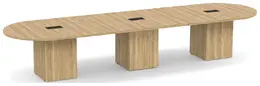 Racetrack Conference Table with Cube Base - PL Laminate