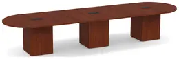 Racetrack Conference Table with Cube Base - PL Laminate