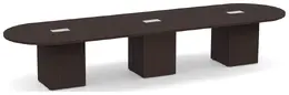 Racetrack Conference Table with Cube Base - PL Laminate