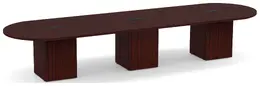 Racetrack Conference Table with Cube Base - PL Laminate