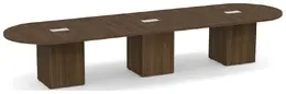 Racetrack Conference Table with Cube Base - PL Laminate