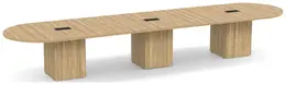 Racetrack Conference Table with Cube Base - PL Laminate