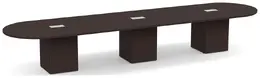 Racetrack Conference Table with Cube Base - PL Laminate