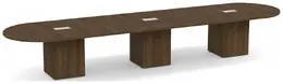 Racetrack Conference Table with Cube Base - PL Laminate