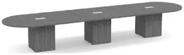 Racetrack Conference Table with Cube Base - PL Laminate