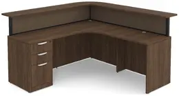 L Shaped Reception Desk with Divider Panels - PL Laminate