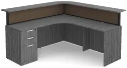 L Shaped Reception Desk with Divider Panels - PL Laminate