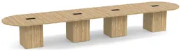 Racetrack Conference Table with Cube Base - PL Laminate