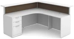 L Shaped Reception Desk with Divider Panels - PL Laminate