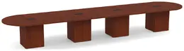 Racetrack Conference Table with Cube Base - PL Laminate