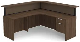 L Shaped Reception Desk with Divider Panels - PL Laminate