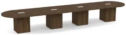 Racetrack Conference Table with Cube Base - PL Laminate