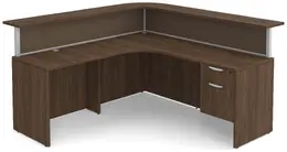 L Shaped Reception Desk with Divider Panels - PL Laminate