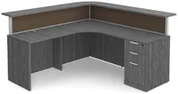 L Shaped Reception Desk with Divider Panels - PL Laminate