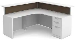 L Shaped Reception Desk with Divider Panels - PL Laminate