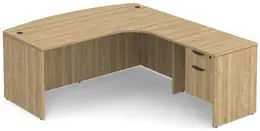 Bow Front L Shaped Desk - PL Laminate
