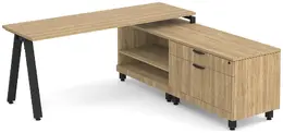 L Shaped Desk with Metal Legs - Elements