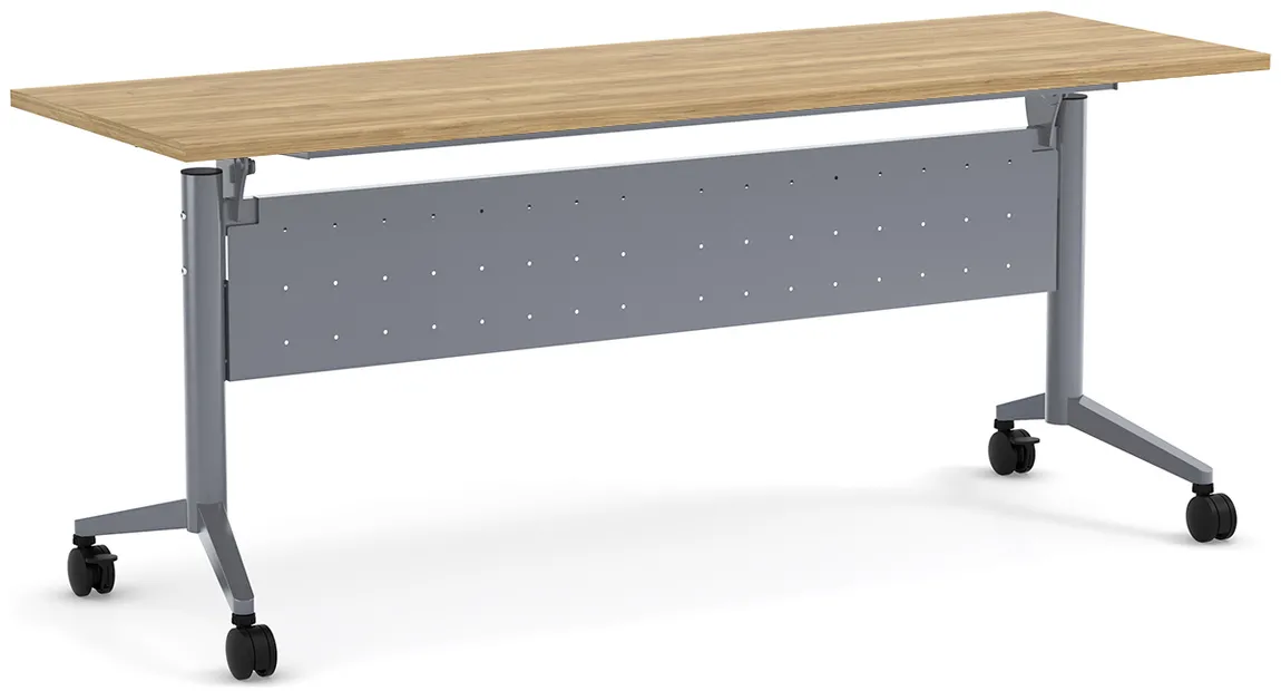 small flip top nesting table with modesty panel 13