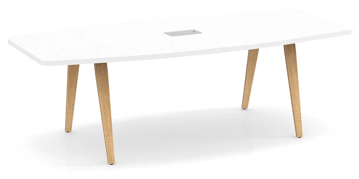 Wooden Leg Boat Shaped Conference Table