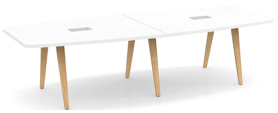 Wooden Leg Boat Shaped Conference Table