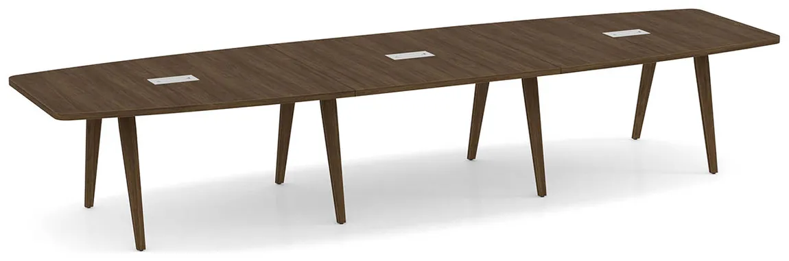 Wooden Leg Boat Shaped Conference Table