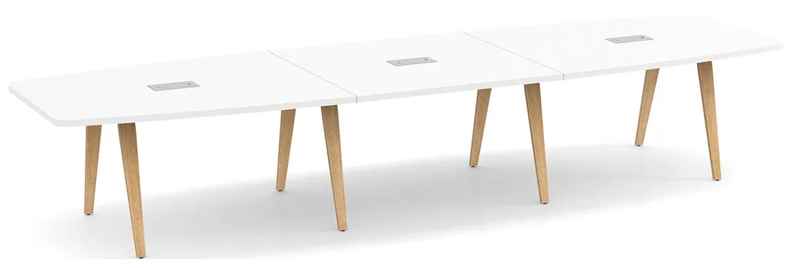 Wooden Leg Boat Shaped Conference Table