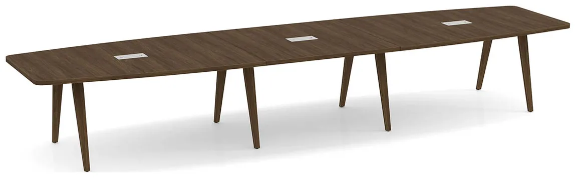 Wooden Leg Boat Shaped Conference Table