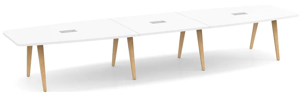 Wooden Leg Boat Shaped Conference Table