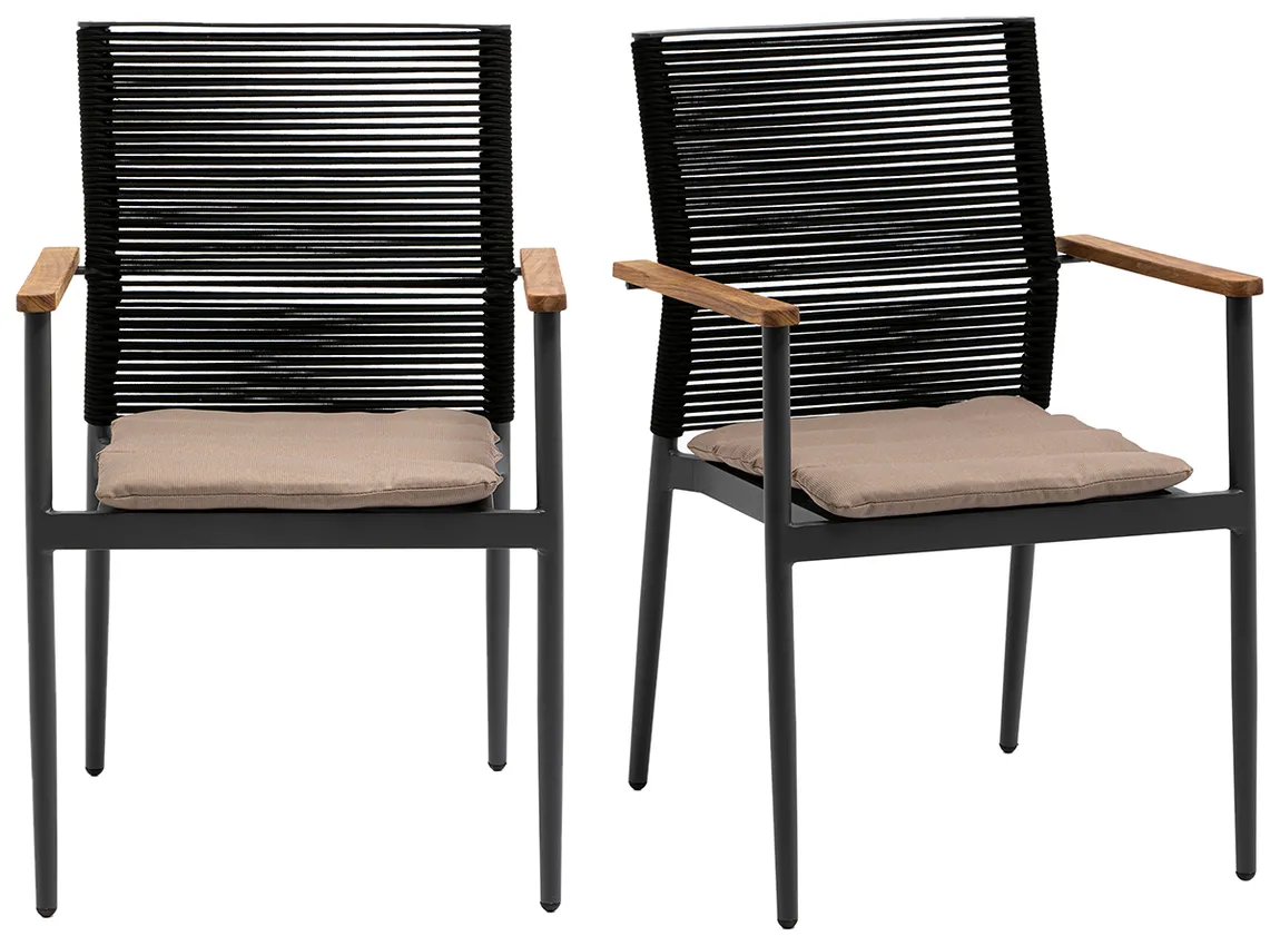 Contemporary Teak Chairs - Set of 2