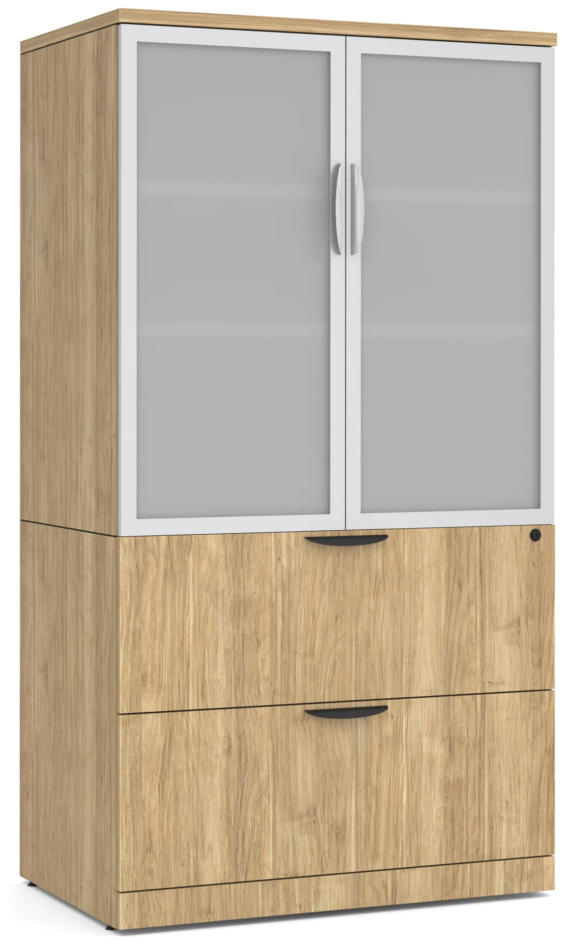Lateral File with Storage Cabinet Top